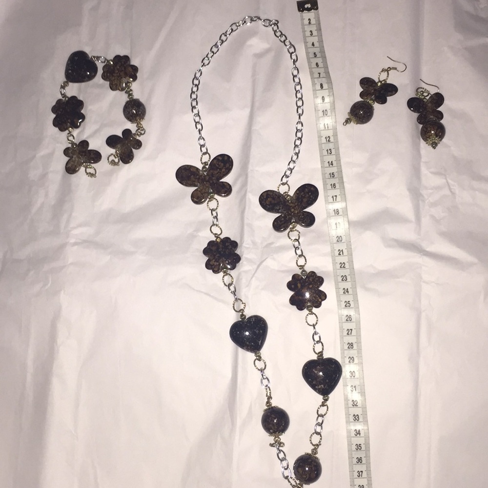Hand Made set Necklace,Earrings and Bracelet